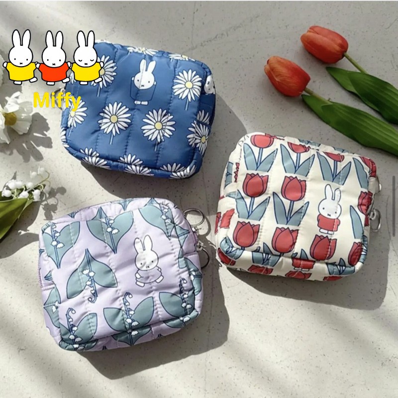 Airtag Holder Case - Kawaii Miffy Makeup Bag Japanese-style Flower