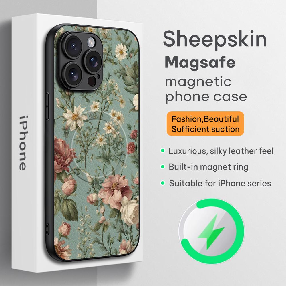 Retro Handset Phone - Art Retro floral pattern painting design