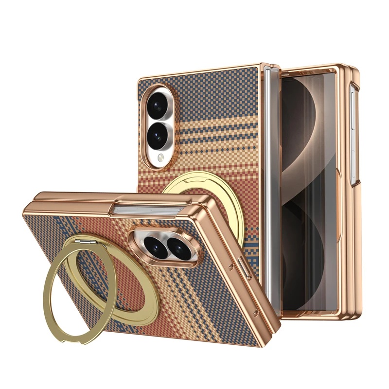 Tempered Glass Screen - 360 Rotating Magnetic Stand Leather Case
