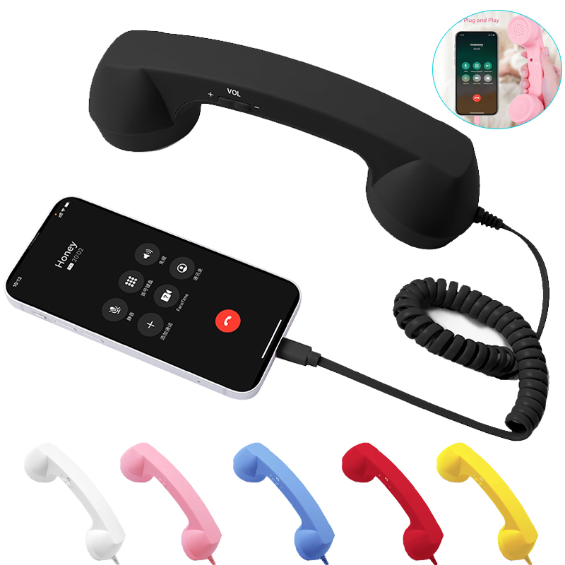 Retro Handset Phone - Retro Phone Handset Type-C Telephone Wire