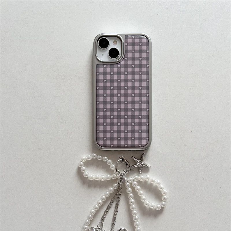 Pink Purple Heart-Shaped Check - Phone Accessories For Girls 评论和价格