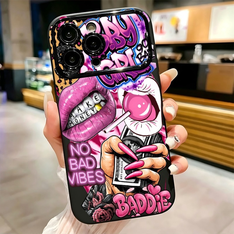 Hip Hop Pink Lips Baby Girl Gr - Phone Accessories For Girls 评论和价格