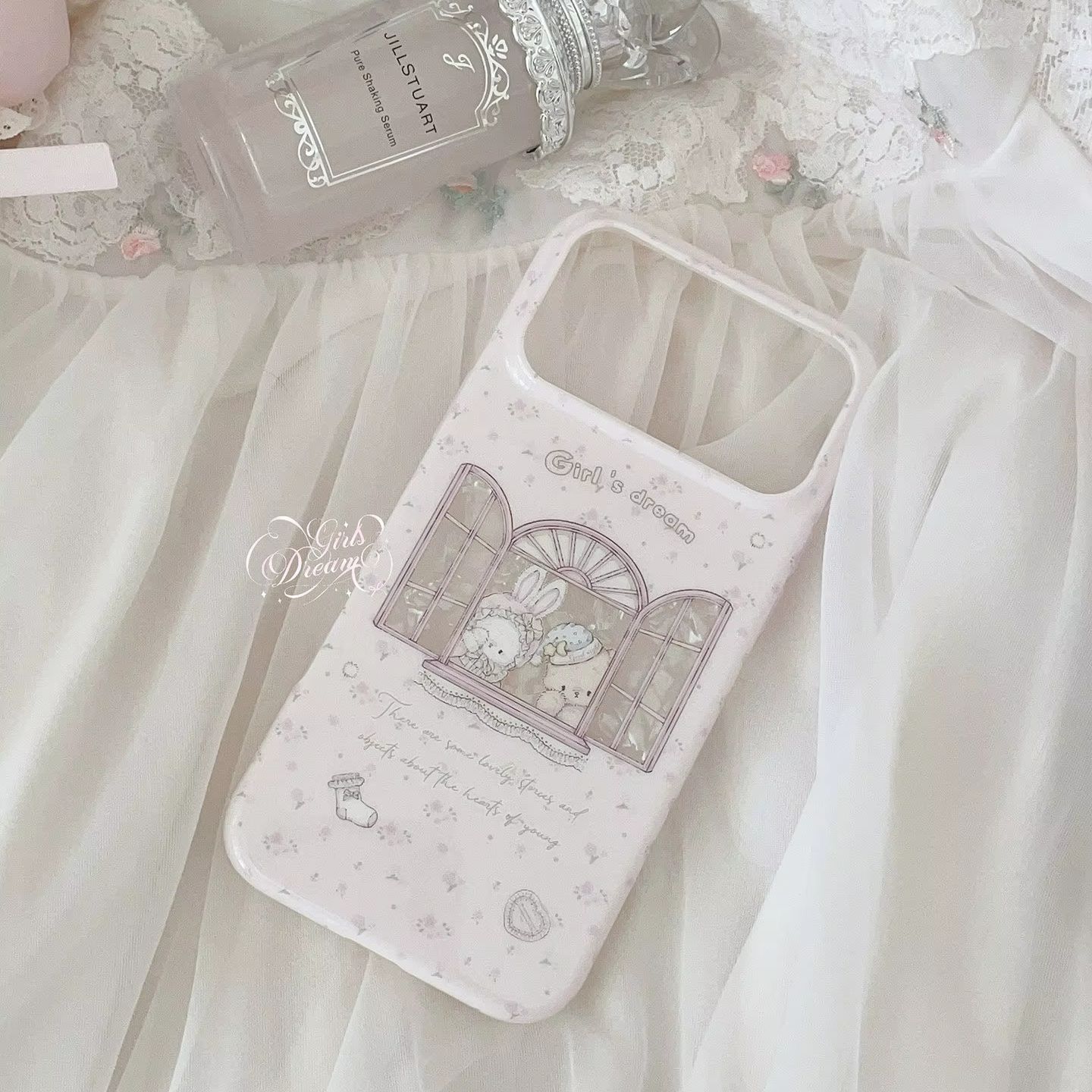 Kawaii Bunny Bear Floral Pink  - Phone Accessories For Girls 评论和价格