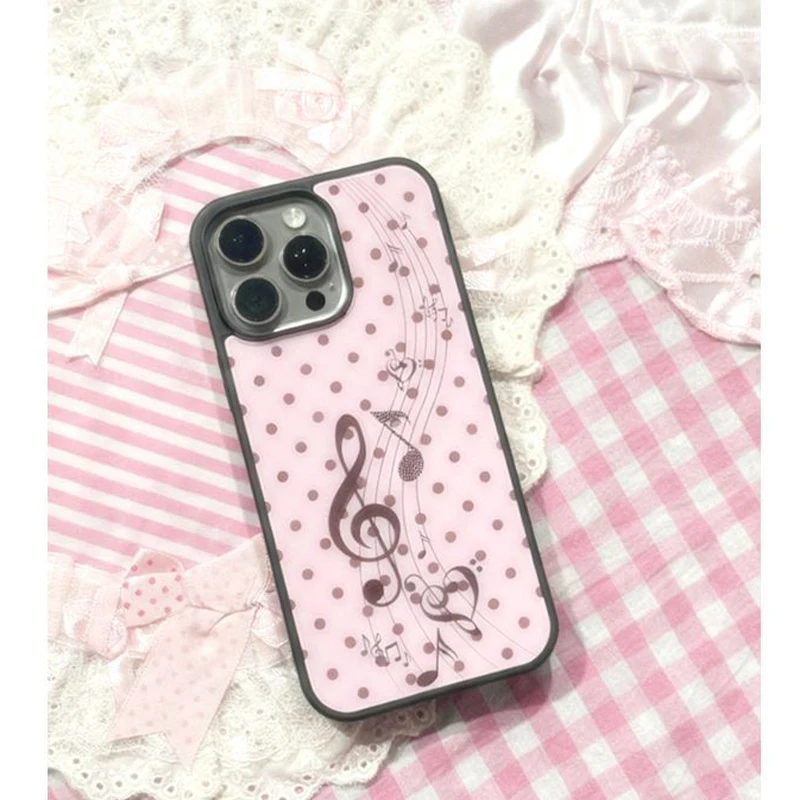 Korean ins Pink Brown Polka Do - Phone Accessories For Girls 评论和价格