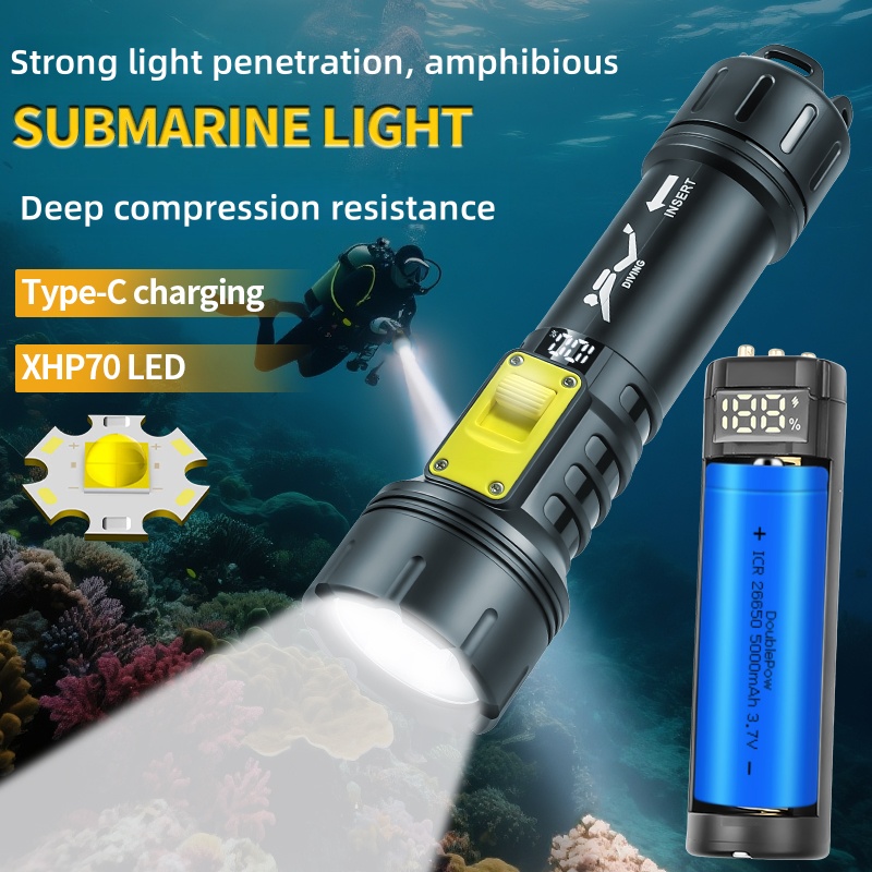 New XHP70 Diving Flashlight IP - Led Flash Case 评论和价格