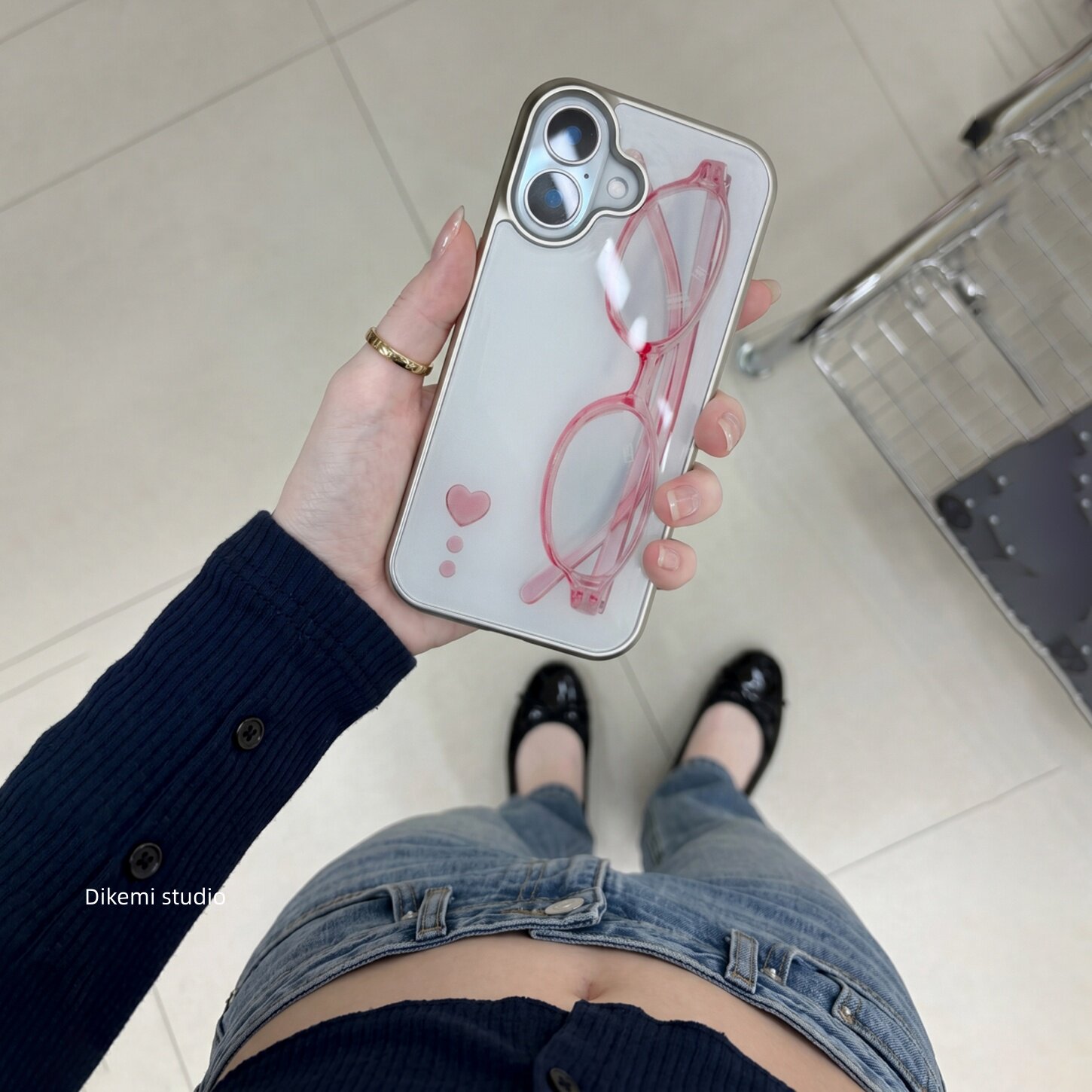 Korean ins Girl Heart Pink Gla - Phone Accessories For Girls 评论和价格