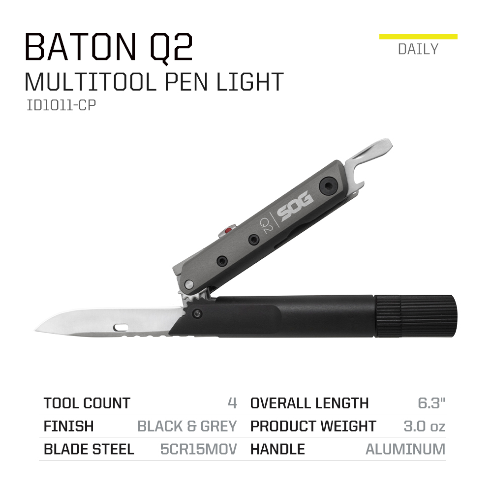 SOG BATON Q2 4 in 1 Multi-Tool - Led Flash Case 评论和价格
